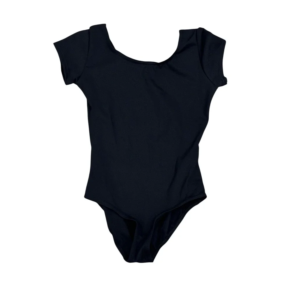 Capezio girls Team Basic Short Sleeve athletic leotards, Black,‎ Sz. Lg
